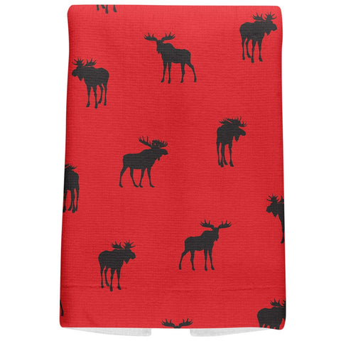 Moose Pattern All Over Hand Towel