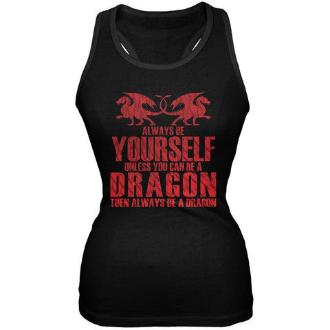 Always Be Yourself Dragon Black Juniors Soft Tank Top