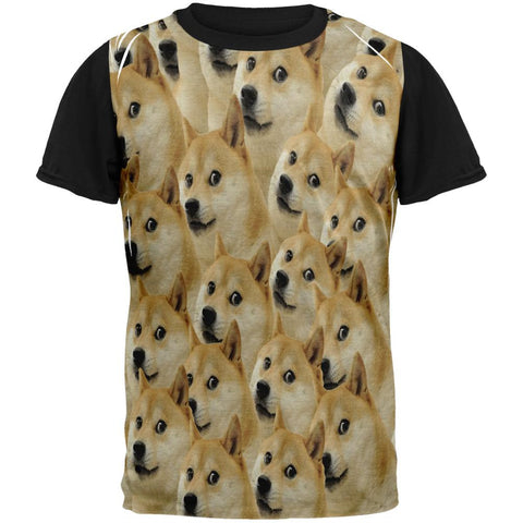 Doge Meme Adult Black Back T-Shirt