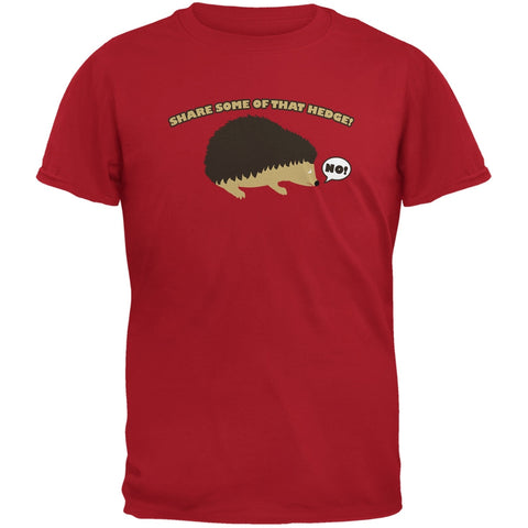 Hedge Hogger Red Adult T-Shirt