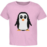 8 Bit Penguin Light Pink Toddler T-Shirt
