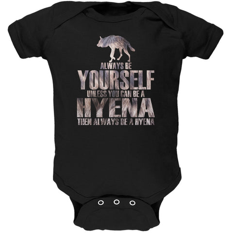 Always be Yourself Hyena Black Soft Baby One Piece