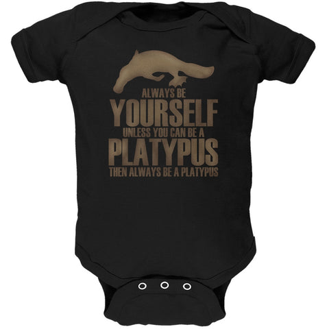 Always be Yourself Platypus Black Soft Baby One Piece
