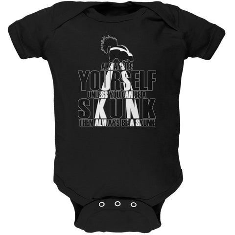 Always be Yourself Skunk Black Soft Baby One Piece