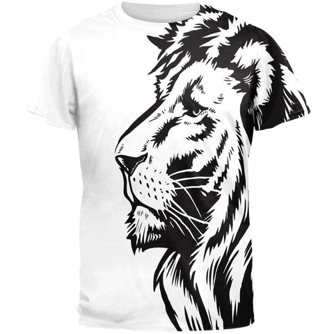 Big Black Lion Side All Over Adult T-Shirt