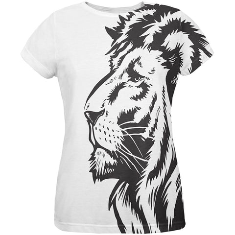 Big Black Lion Side All Over Womens T-Shirt