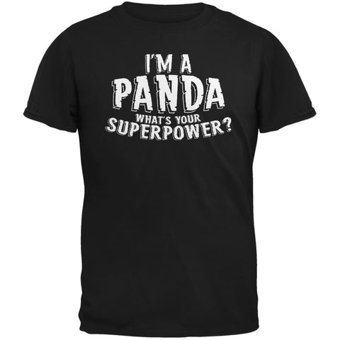 I'm A Panda What's Your Superpower Black Adult T-Shirt