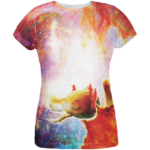 Galaxy Axolotl Mexican Salamander All Over Womens T-Shirt