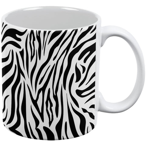 Zebra Print White All Over Coffee Mug