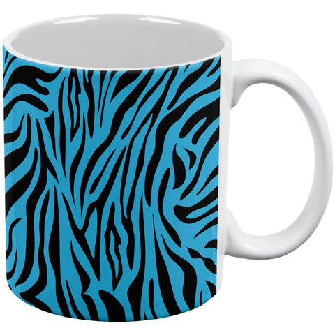Zebra Print Blue All Over Coffee Mug