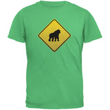 Gorilla Crossing Sign Black Adult T-Shirt