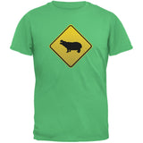 Hippo Crossing Sign Black Adult T-Shirt