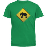 Elephant Crossing Sign Black Adult T-Shirt