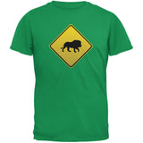 Lion Crossing Sign Black Adult T-Shirt