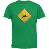 Monkey Crossing Sign Black Adult T-Shirt
