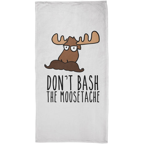Don't Bash the Moostache All Over Plush Beach Towel