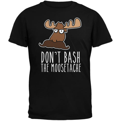 Don't Bash the Moostache Black Adult T-Shirt