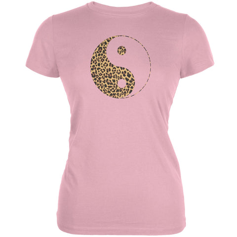 Cheetah Print Yin Yang Pink Juniors Soft T-Shirt