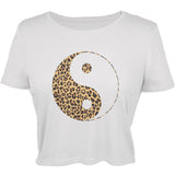 Cheetah Print Ying Yang Black Juniors Soft T-Shirt
