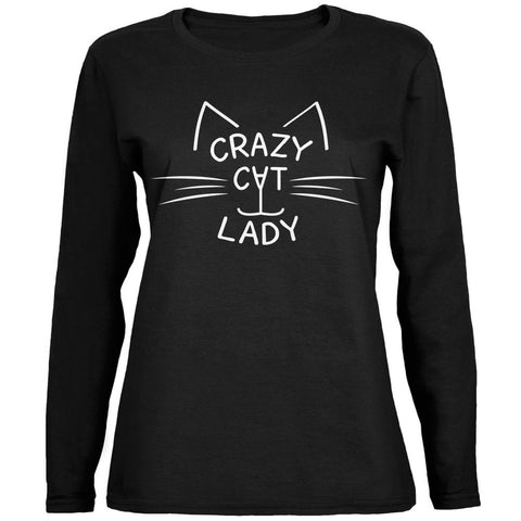 Crazy Cat Lady Black Womens Long Sleeve T-Shirt