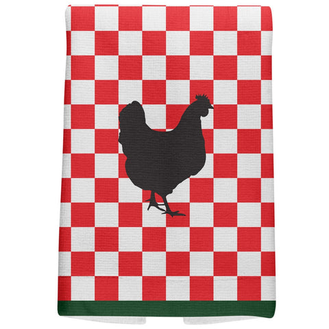 Country Kitchen Checkerboard Chicken All Over Hand Towel