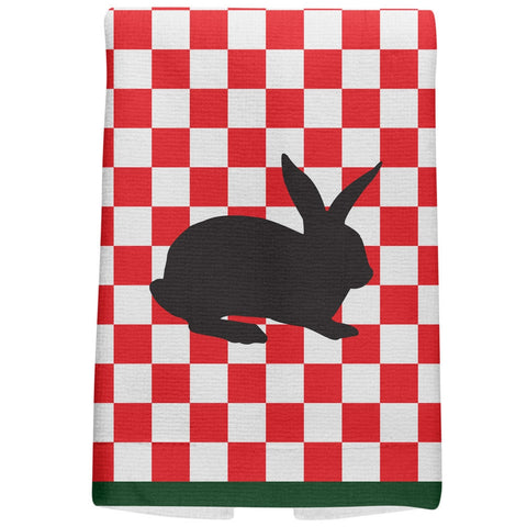 Country Kitchen Checkerboard Rabbit All Over Hand Towel