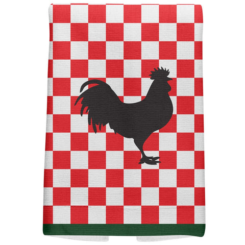 Country Kitchen Checkerboard Rooster All Over Hand Towel