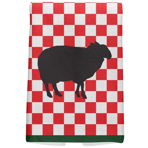 Country Kitchen Checkerboard Sheep All Over Hand Towel