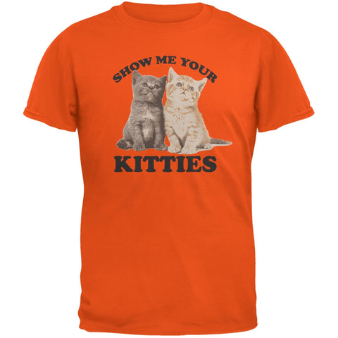 Show Me Your Kitties Orange Adult T-Shirt