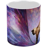 Galaxy Cat Time and Space White All Over Coffee Mug