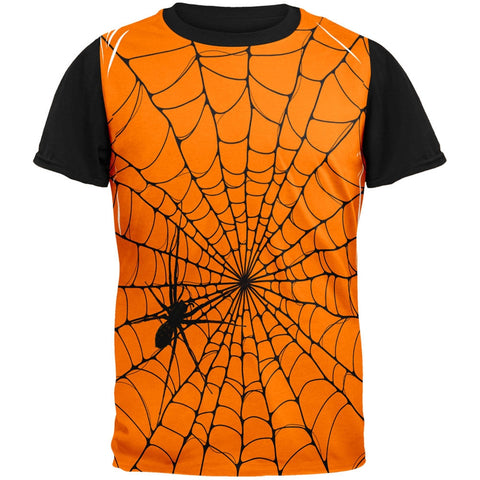 Halloween Giant House Spider Spider Web Adult Black Back T-Shirt