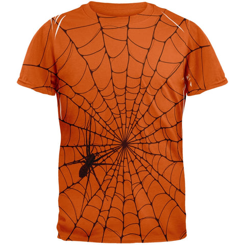 Halloween Giant House Spider Spider Web All Over Texas Orange Adult T-Shirt