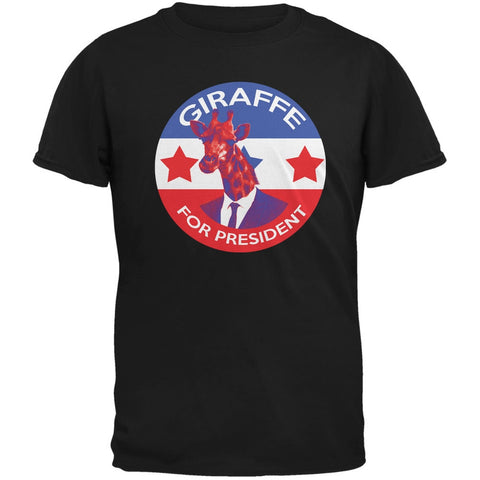 Election 2016 Giraffe For President Black Adult T-Shirt