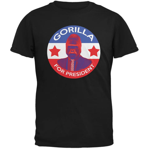 Election 2016 Gorilla For President Black Adult T-Shirt