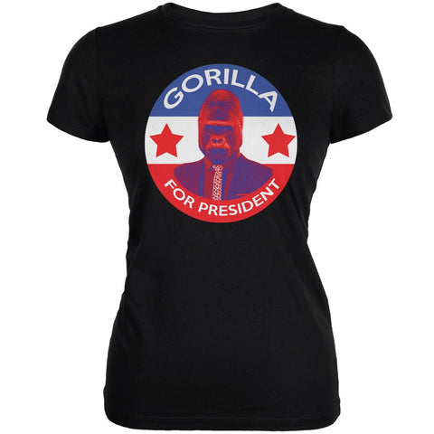 Election 2016 Gorilla For President Black Juniors Soft T-Shirt