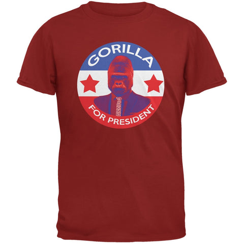 Election 2016 Gorilla For President Cardinal Red Adult T-Shirt