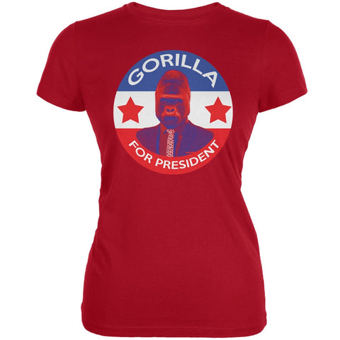 Election 2016 Gorilla For President Red Juniors Soft T-Shirt