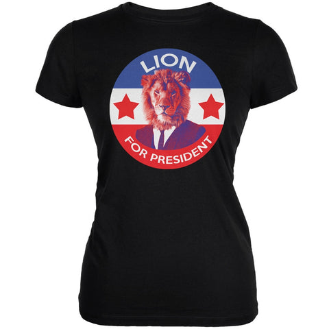Election 2016 Lion For President Black Juniors Soft T-Shirt