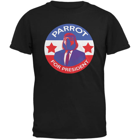 Election 2016 Parrot For President Black Adult T-Shirt