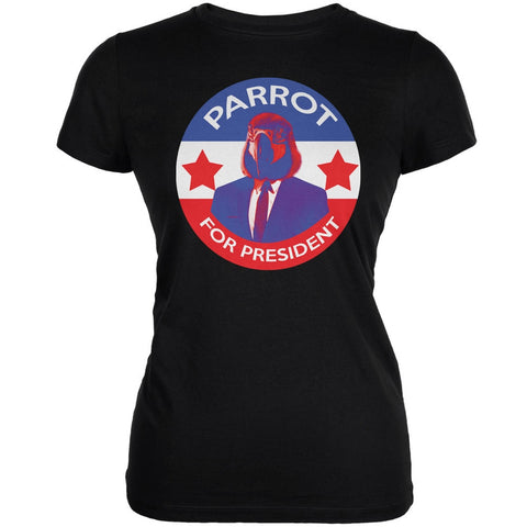 Election 2016 Parrot For President Black Juniors Soft T-Shirt