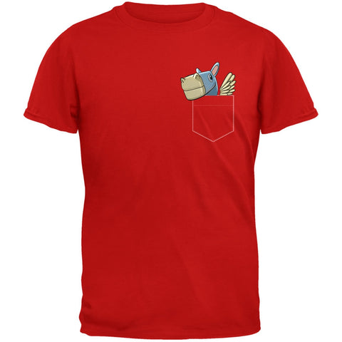 Pocket Pet Pegasus Red Adult T-Shirt