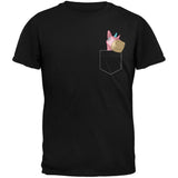 Pocket Pet Unicorn Black Adult T-Shirt