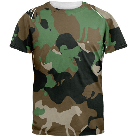 Dog Jungle Camo All Over Adult T-Shirt
