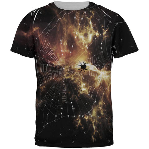 Galaxy Spider Nebula Spider Web Adult Black Back T-Shirt