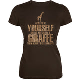 Always Be Yourself Giraffe Army Juniors Soft T-Shirt