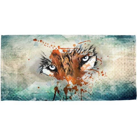 Timber Wolf Watercolor All Over Bath Towel