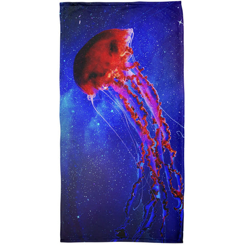 Galaxy Jellyfish All Over Plush Beach Towel