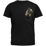 Pocket Pet Pug Black Adult T-Shirt