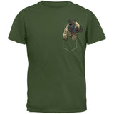 Pocket Pet Pug Black Adult T-Shirt