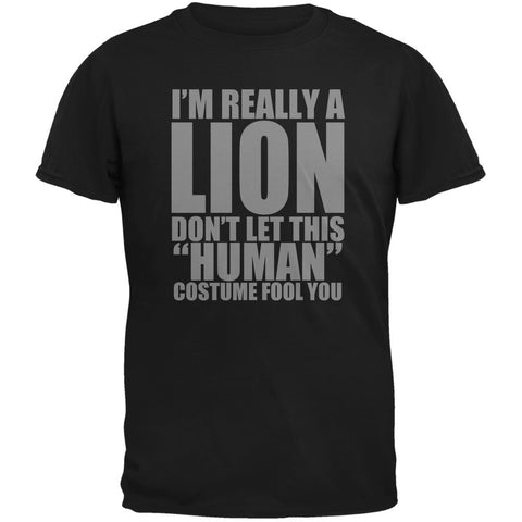 Halloween Human Lion Costume Black Adult T-Shirt